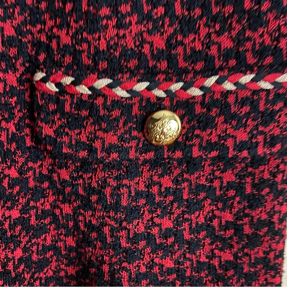 Ming Wang Braided Trim Houndstooth Tweed Jacket - Size 2X - Picture 2 of 7